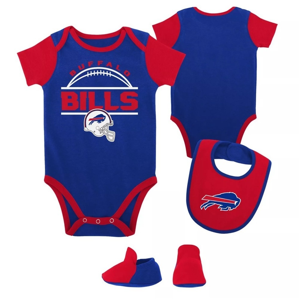 Buffalo Bills Baby Bodysuit Set - Blue and Red 6-9 NWT